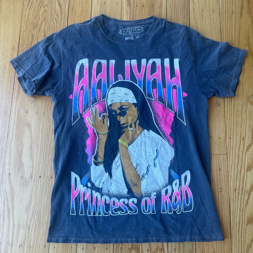 Charcoal Gray Aaliyah band T. Size Medium.